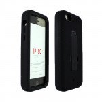 Wholesale iPhone 5C Armor Hybrid Case with Stand (Black - Black)